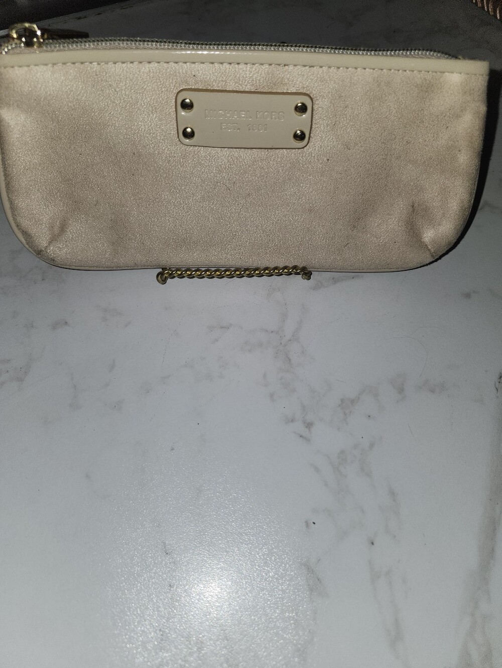 Michael Kors Faux Suede Cosmetic Bag / Pencil Case